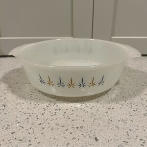 1970s Vintage ANCHOR HOCKING Fire-King Candle Glow Casserole Dish 1.5 Qt